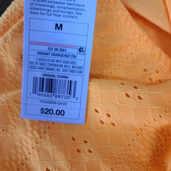 NWT Women's M wild fable sundress/beach lined dress, vibrant orange - Picture 6 of 11